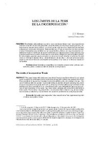 Los límites de la tesis de la incorporación / J. J. Moreso | Biblioteca Virtual Miguel de Cervantes
