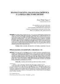 Sin precedentes: una mirada escéptica a la regla del stare decisis / Álvaro Núñez Vaquero | Biblioteca Virtual Miguel de Cervantes