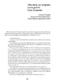 Una carta, un congreso y una guerra: Alejo Carpentier / Carmen Vásquez | Biblioteca Virtual Miguel de Cervantes