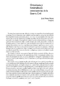 Ortodoxia y heterodoxia: consecuencias de la Guerra Civil  / José María Ridao | Biblioteca Virtual Miguel de Cervantes