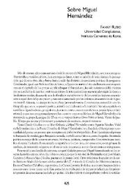 Sobre Miguel Hernández  / Fanny Rubio | Biblioteca Virtual Miguel de Cervantes