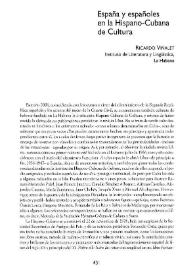 España y españoles en la Hispano-Cubana de Cultura  / Ricardo Viñalet | Biblioteca Virtual Miguel de Cervantes