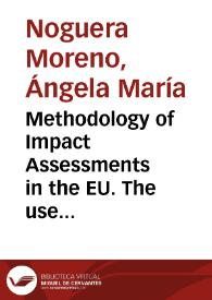 Methodology of Impact Assessments in the EU. The use of the experience of Member State as a means of upholding the principle of proportionate analysis | Biblioteca Virtual Miguel de Cervantes
