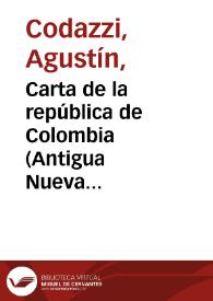 Carta de la república de Colombia (Antigua Nueva Granada), dividida en departamentos | Biblioteca Virtual Miguel de Cervantes