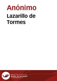 Lazarillo de Tormes | Biblioteca Virtual Miguel de Cervantes