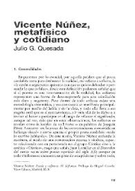 Vicente Núñez, metafísico y cotidiano / Julio G. Quesada | Biblioteca Virtual Miguel de Cervantes
