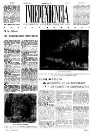 Independencia : Publicación de la Unión de Jóvenes Patriotas. Núm. 9, febrero de 1945 | Biblioteca Virtual Miguel de Cervantes