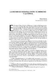 La dignidad humana: entre el derecho y la moral / Elena Beltrán | Biblioteca Virtual Miguel de Cervantes