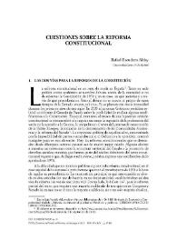 Cuestiones sobre la reforma constitucional / Rafael Escudero Alday | Biblioteca Virtual Miguel de Cervantes