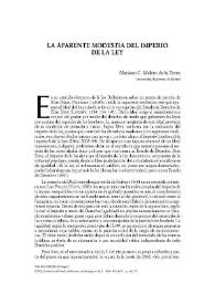 La aparente modestia del imperio de la ley / Mariano C. Melero de la Torre | Biblioteca Virtual Miguel de Cervantes