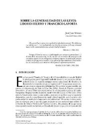 Sobre la generalidad de las leyes: Liborio Hierro y Francisco Laporta / José Juan Moreso | Biblioteca Virtual Miguel de Cervantes