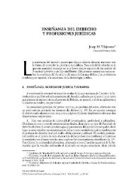 Enseñanza del derecho y profesiones jurídicas / Josep M. Vilajosana | Biblioteca Virtual Miguel de Cervantes