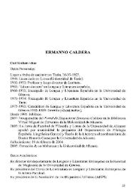 Ermanno Caldera. Currículum vitae | Biblioteca Virtual Miguel de Cervantes