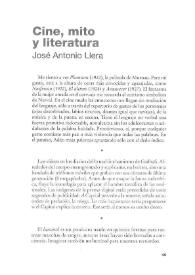 Cine, mito y literatura / José Antonio Llera | Biblioteca Virtual Miguel de Cervantes