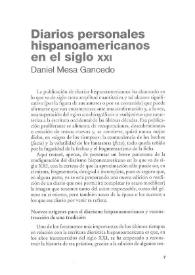 Diarios personales hispanoamericanos en el siglo XXI / Daniel Mesa Gancedo | Biblioteca Virtual Miguel de Cervantes