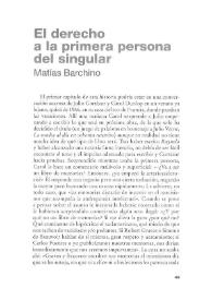 El derecho a la primera persona del singular / Matías Barchino | Biblioteca Virtual Miguel de Cervantes