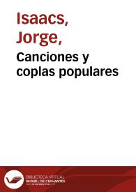 Canciones y coplas populares | Biblioteca Virtual Miguel de Cervantes
