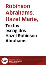 Textos escogidos - Hazel Robinson Abrahams | Biblioteca Virtual Miguel de Cervantes