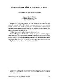 La academia de Tlön. Notas sobre Borges / Íñigo Larrauri Gárate | Biblioteca Virtual Miguel de Cervantes