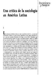 Una crítica de la sociología en América Latina / Juan Carlos Agulla | Biblioteca Virtual Miguel de Cervantes