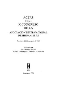 Actas del X Congreso de la Asociación Internacional de Hispanistas : Barcelona, 21-26 de agosto de 1989. Tomo III-IV / publicadas por Antonio Vilanova | Biblioteca Virtual Miguel de Cervantes
