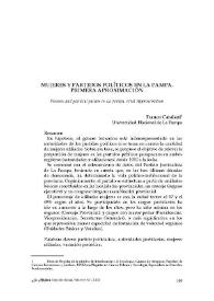 Mujeres y partidos políticos en La Pampa. Primera aproximación  / Franco Catalani | Biblioteca Virtual Miguel de Cervantes