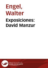 Exposiciones: David Manzur | Biblioteca Virtual Miguel de Cervantes