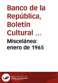 Miscelánea: enero de 1965 | Biblioteca Virtual Miguel de Cervantes