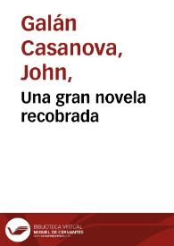 Una gran novela recobrada | Biblioteca Virtual Miguel de Cervantes