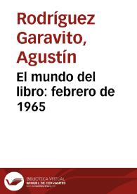 El mundo del libro: febrero de 1965 | Biblioteca Virtual Miguel de Cervantes