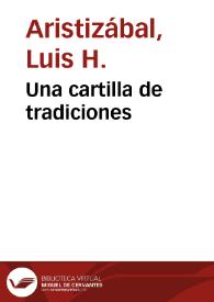 Una cartilla de tradiciones | Biblioteca Virtual Miguel de Cervantes