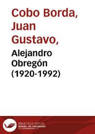 Alejandro Obregón (1920-1992) | Biblioteca Virtual Miguel de Cervantes