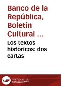 Los textos históricos: dos cartas | Biblioteca Virtual Miguel de Cervantes