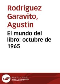 El mundo del libro: octubre de 1965 | Biblioteca Virtual Miguel de Cervantes
