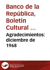 Agradecimientos: diciembre de 1968 | Biblioteca Virtual Miguel de Cervantes