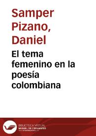 El tema femenino  en la poesía colombiana | Biblioteca Virtual Miguel de Cervantes