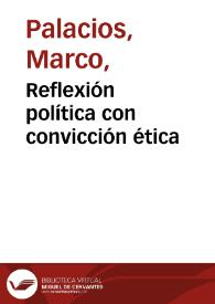 Reflexión política con convicción ética | Biblioteca Virtual Miguel de Cervantes