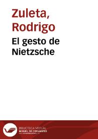 El gesto de Nietzsche | Biblioteca Virtual Miguel de Cervantes