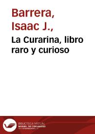 La Curarina, libro raro y curioso | Biblioteca Virtual Miguel de Cervantes