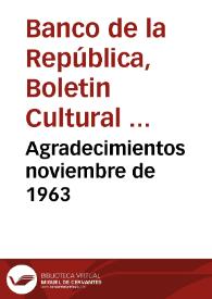 Agradecimientos noviembre de 1963 | Biblioteca Virtual Miguel de Cervantes