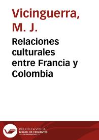 Relaciones culturales entre Francia y Colombia | Biblioteca Virtual Miguel de Cervantes