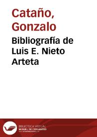 Bibliografía de Luis E. Nieto Arteta | Biblioteca Virtual Miguel de Cervantes