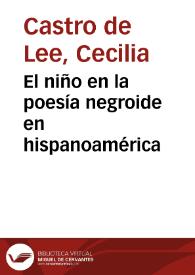 El niño en la poesía negroide en hispanoamérica | Biblioteca Virtual Miguel de Cervantes