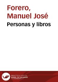 Personas y libros | Biblioteca Virtual Miguel de Cervantes