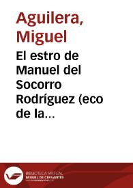 El estro de Manuel del Socorro Rodríguez (eco de la literatura colonial) | Biblioteca Virtual Miguel de Cervantes
