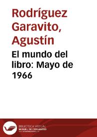 El mundo del libro: Mayo de 1966 | Biblioteca Virtual Miguel de Cervantes