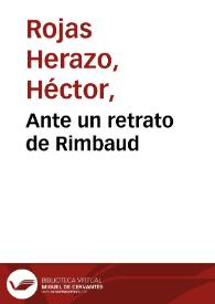 Ante un retrato de Rimbaud | Biblioteca Virtual Miguel de Cervantes