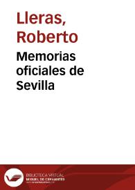 Memorias oficiales de Sevilla | Biblioteca Virtual Miguel de Cervantes