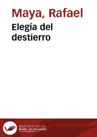 Elegía del destierro | Biblioteca Virtual Miguel de Cervantes