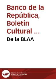 De la BLAA | Biblioteca Virtual Miguel de Cervantes